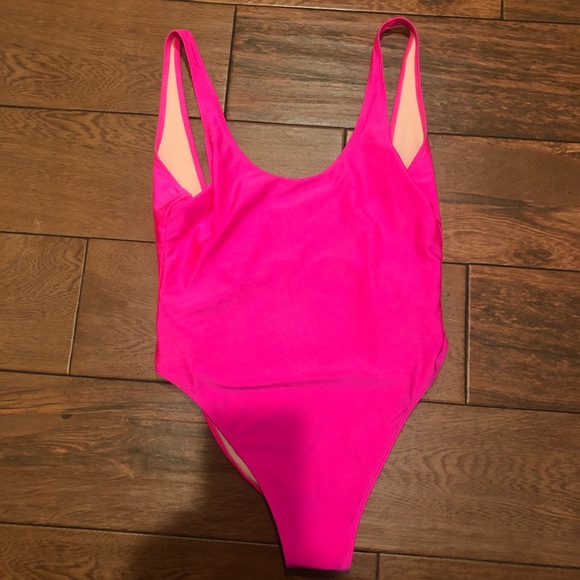 Vintage Plus Size Neon Pink Swim Suit - Picture 1 of 2